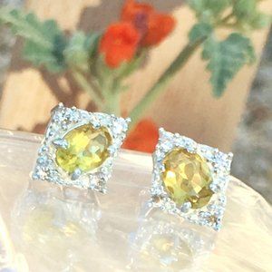 Burmese Amber .925 Silver Earrings RARE Natural Gemstones Genuine